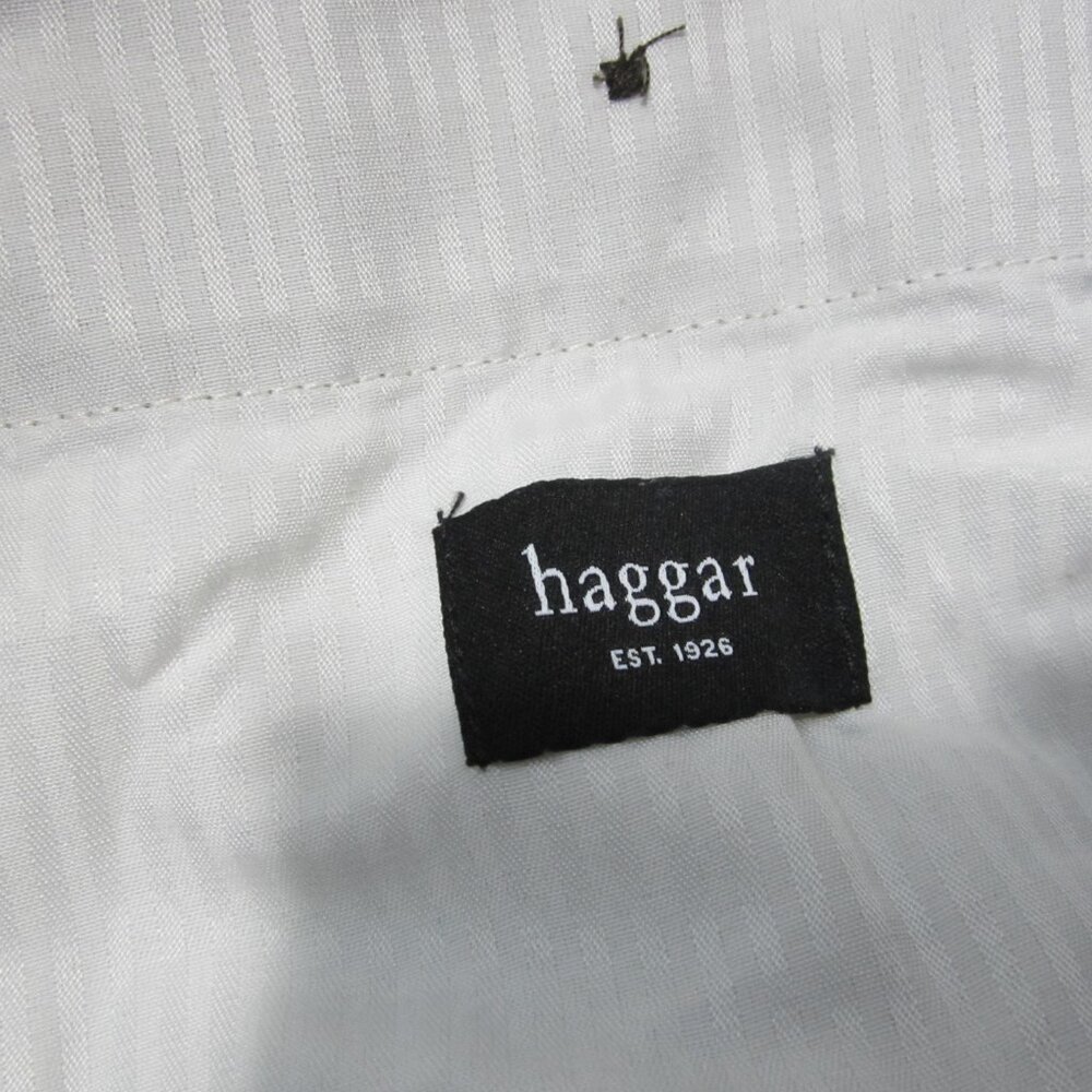 Haggar Pants Mens Size 38x30 Classic Fit Premium Beige Flat Front Khaki Cotton - Picture 3 of 11